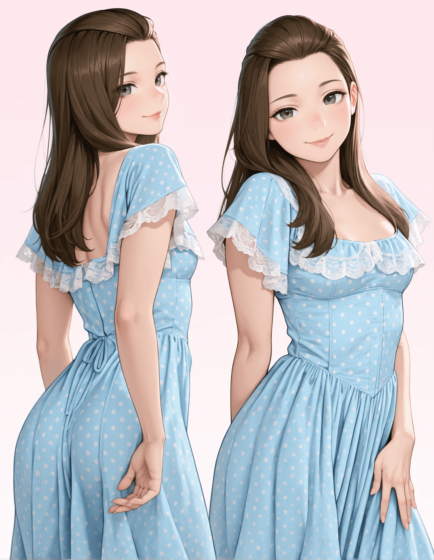 【COSTUME】Blue Polka Dot Dress - Image 4