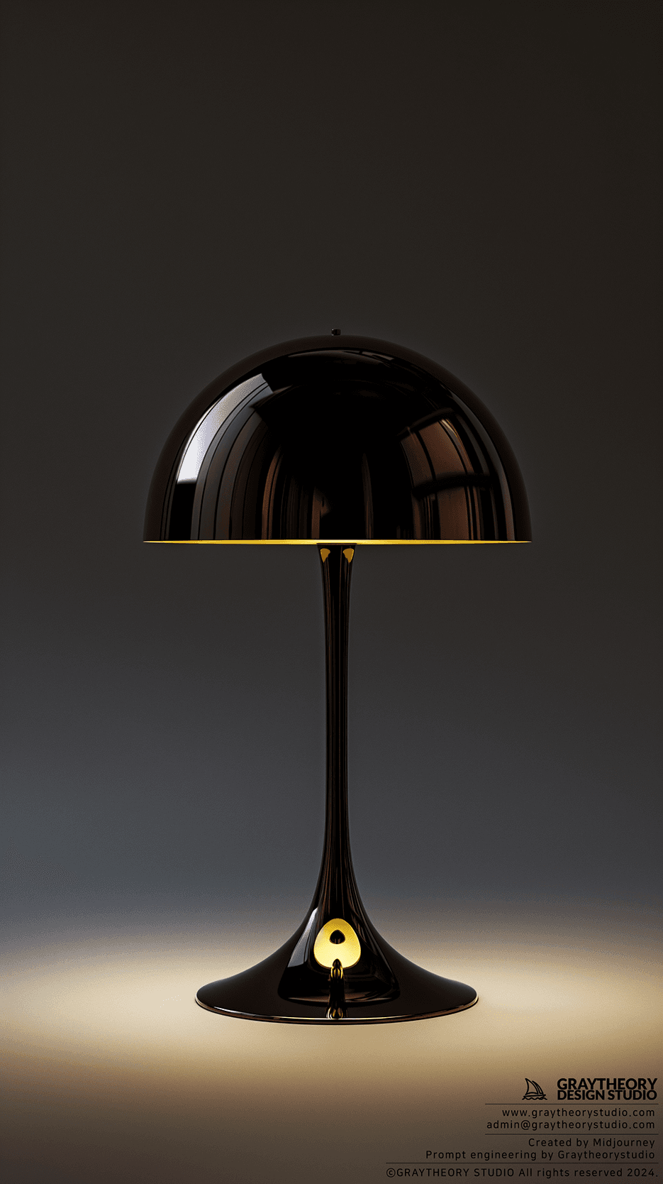 AI generated: photogrpahy, table Lamp, contrast of the background