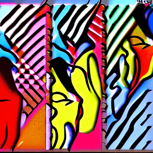 AI generated: Hawaiian artists, modern portrait series of African women in colorful gear, in the style of aggressi...
