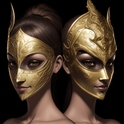 AI generated: High resolution realistic and beautiful masks with golden and dark texture on it 