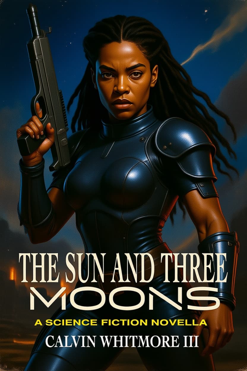 AI generated: Comic book cover illustration, full body shot of young beautiful African American woman, top model f...