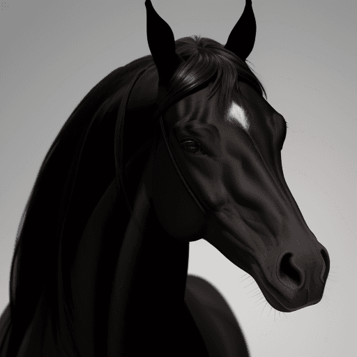 AI generated: beautiful black outline of the head of a good horse on  background