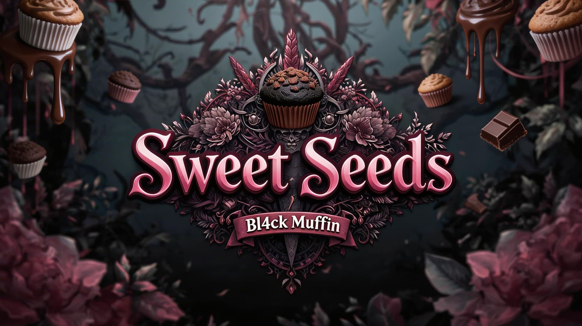 AI generated: Creat a Image in the same direction like the uploaded Picture,  but use a Text with "Sweet Seeds " a...