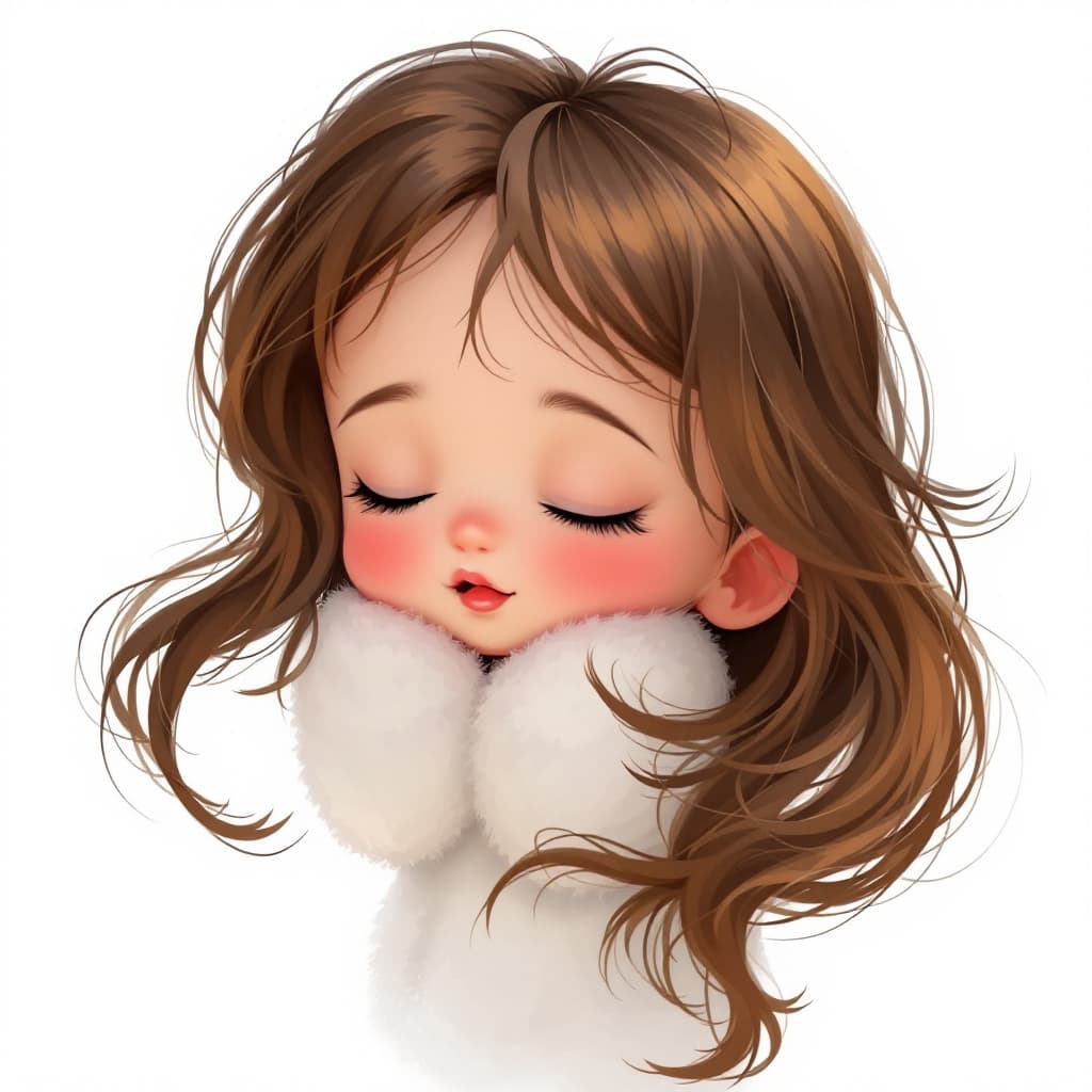 AI generated: a simple cartoon of a beautiful baby with brown hair, white background, princesscore, I can't believ...