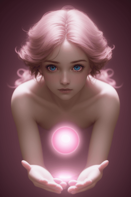 AI generated: (masterpiece, finely detailed beautiful eyes: 1.2),(pink background,volumetric_lighting,levitating,f...