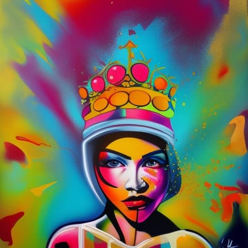 AI generated: queen in vibrant style