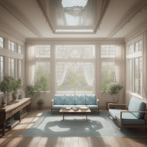 AI generated: High resolution photography interior design, dreamy sunken living room conversation pit, wooden floo...
