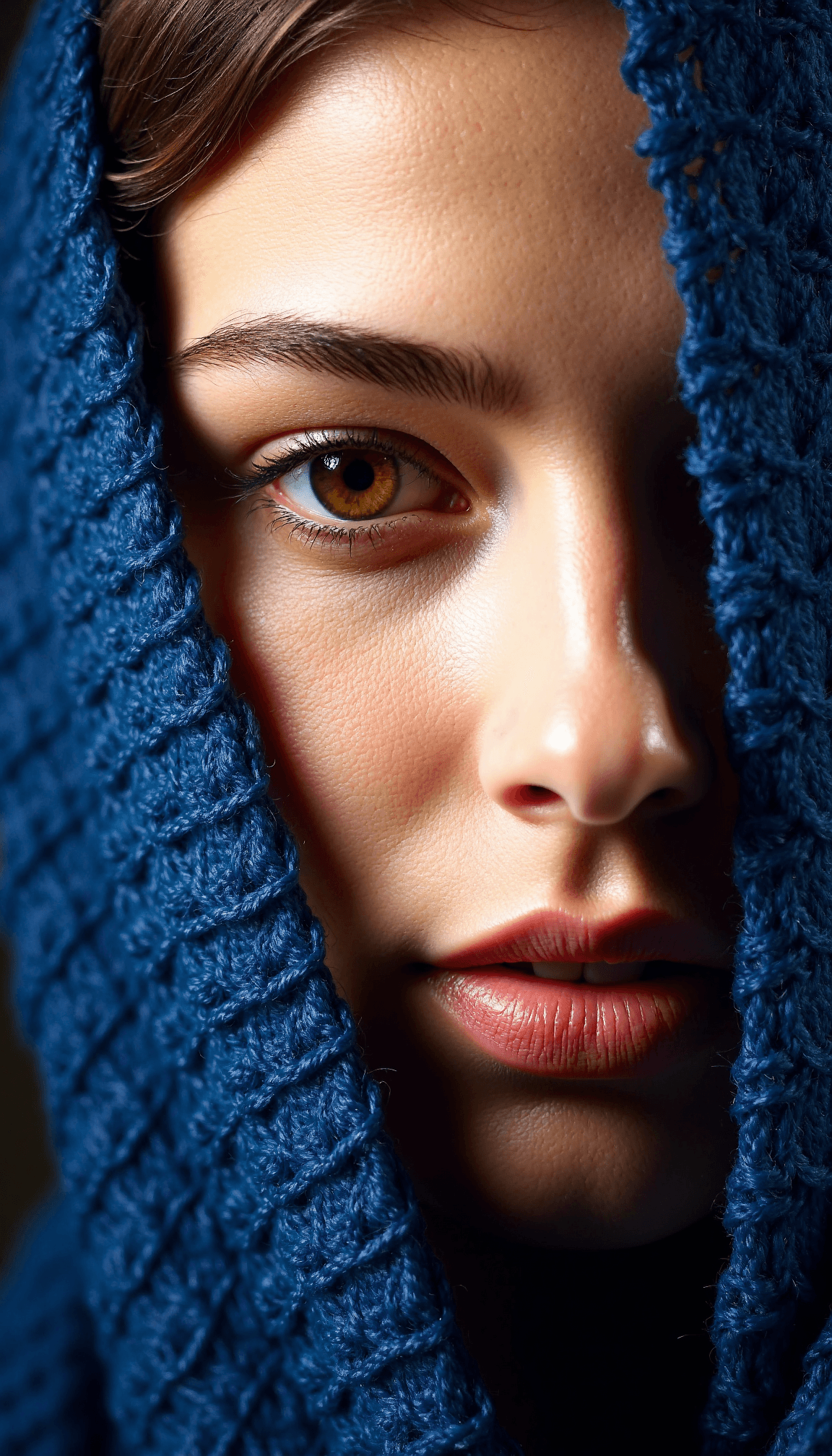 AI generated: Professional photography, 35mm film, sharp lens,
A close-up portrait of a young woman with glowing ...