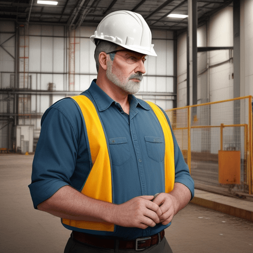AI generated: nice man promotes industrial safety