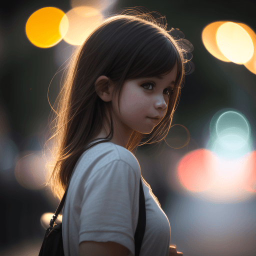 AI generated: Candid looking photo of a girl, bokeh