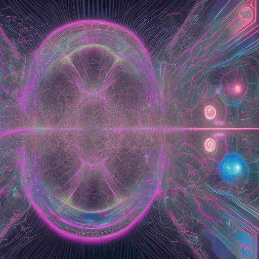 AI generated: Create a high-resolution panoramic image representing the intersection of quantum physics, computing...