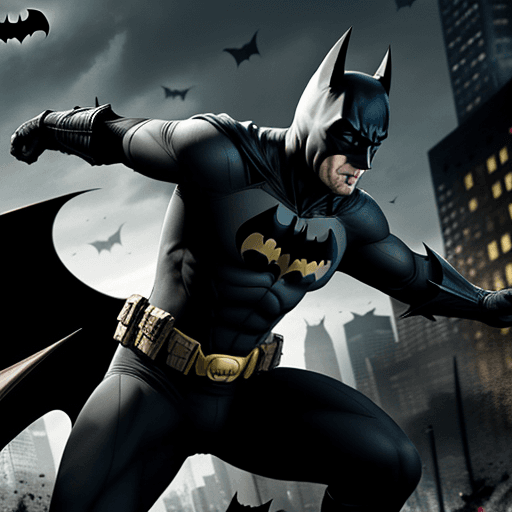 AI generated: batman throwing batarang