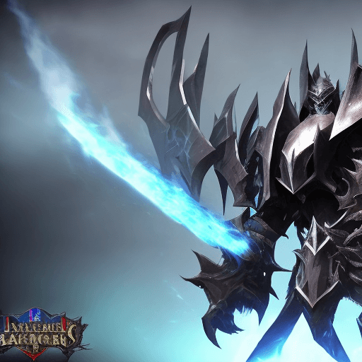 AI generated: Create an epic 3D rendering featuring Mordekaiser from League of Legends. Immerse Mordekaiser in a d...