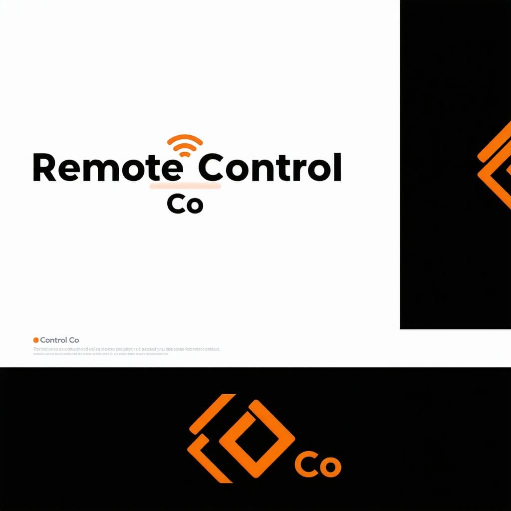 AI generated: Design a premium, modern, and sleek logo for a tech company named "Remote Control Co". The logo must...