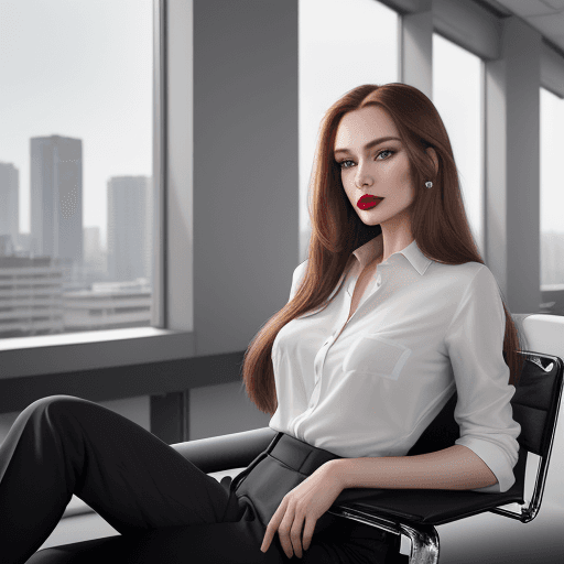 AI generated: photo-realistic image of a 25-years-model, with makeup and lipstick, with long chestnut hair lying o...