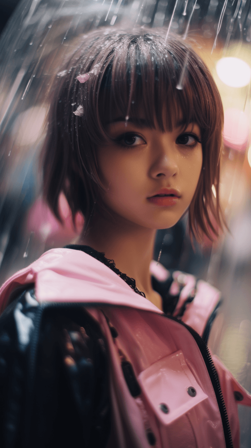 AI generated: Anime Girl, droplets, fujifilm, fujicolor c200, depth of field --ar 9:16 --style raw  --v 5.2