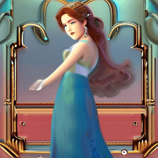 AI generated: A charming and charismatic movie character, Disney style, with natural makeup, oil painting by Naomi...