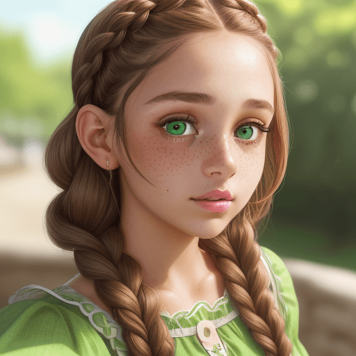 AI generated: A cute girl with light brown braided hair, talking a selfie (close up) ((waist up)), wearing a summe...