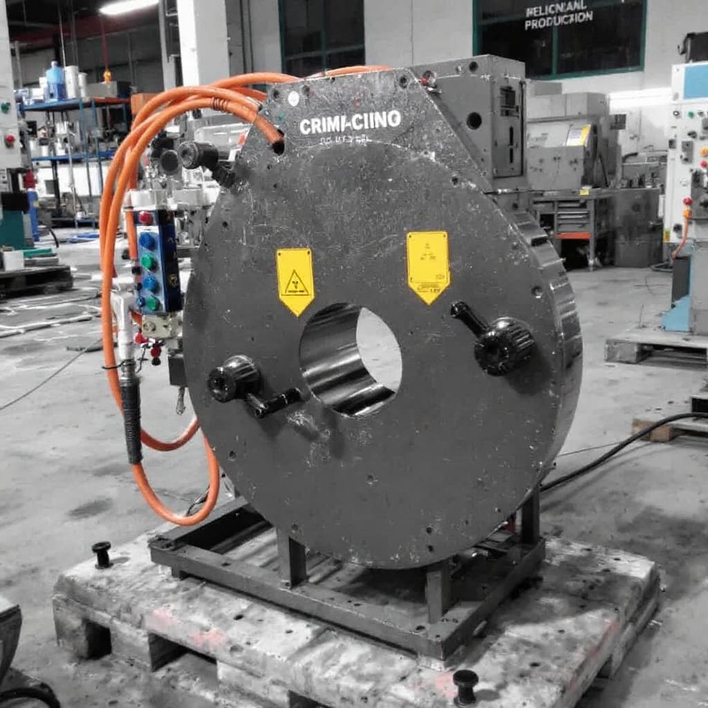 AI generated: maquina de crimpadora hole industrial 
