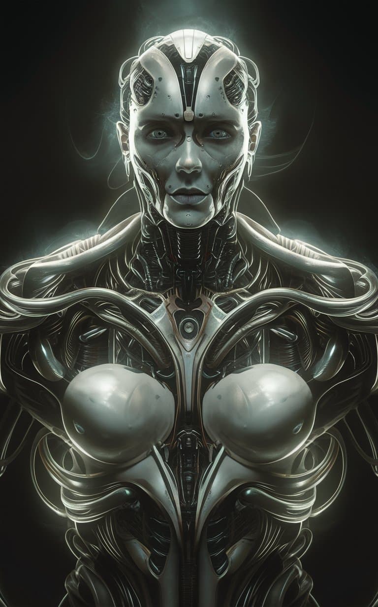 AI generated: full body cyborg| full-length portrait| detailed face| symmetric| steampunk| cyberpunk| cyborg| intr...