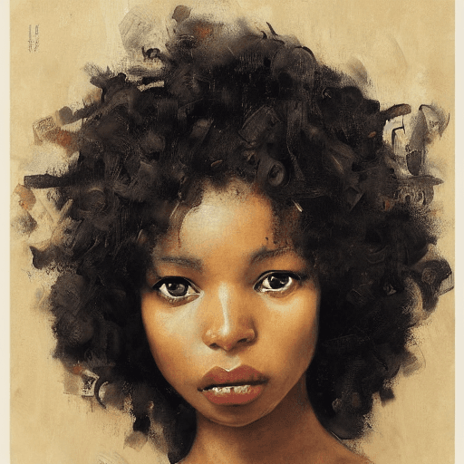 AI generated: Afro Girl, (big tits), ((Perfect Face)), ((Sexy Face)), ((Detailed Pupils)), full body and head, And...