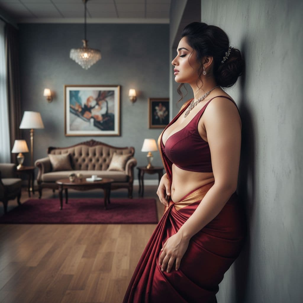 AI generated: full body view  of most beautiful girl as most beautiful indian realstic girl with plus size FLAT st...
