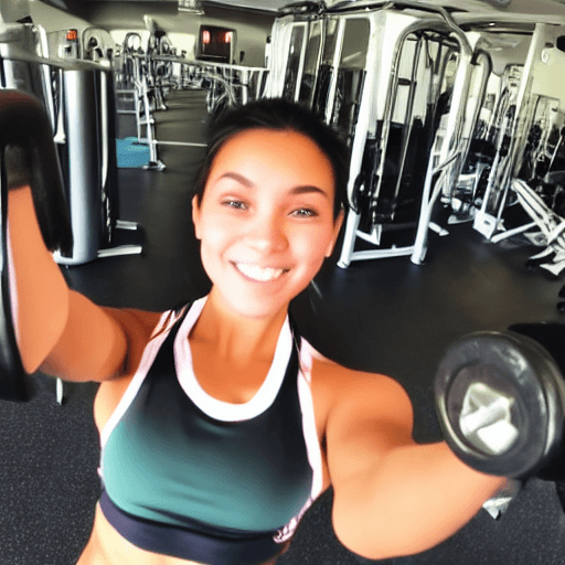 AI generated: selfie of a girl at a gym