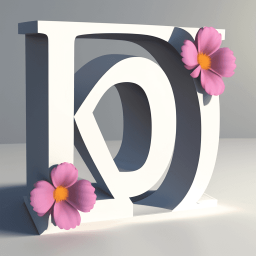 AI generated: letter K with flower 3d