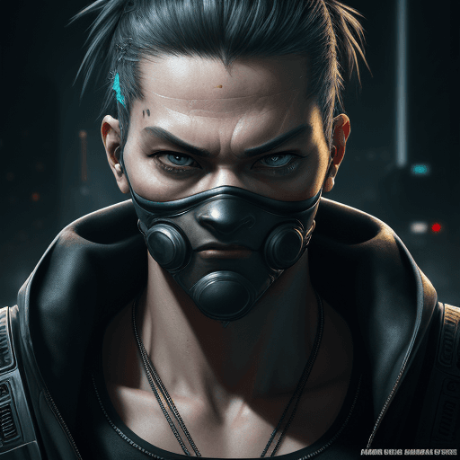 AI generated: hyperrealistic art Change background cyberpunk, ninja, realistic face, 8k, ultra realistic, real man...