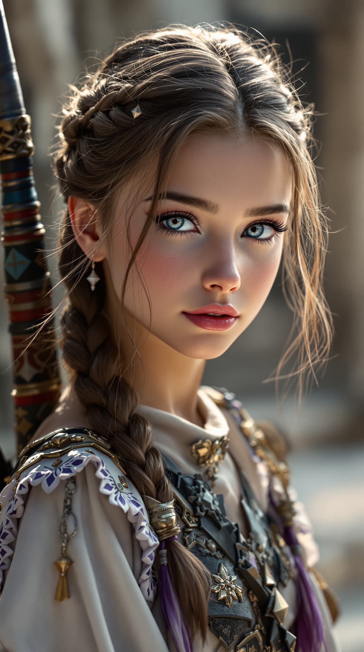 AI generated: A professional photograph capturing one of the most beautiful two second-grade Ukrainian girls in th...