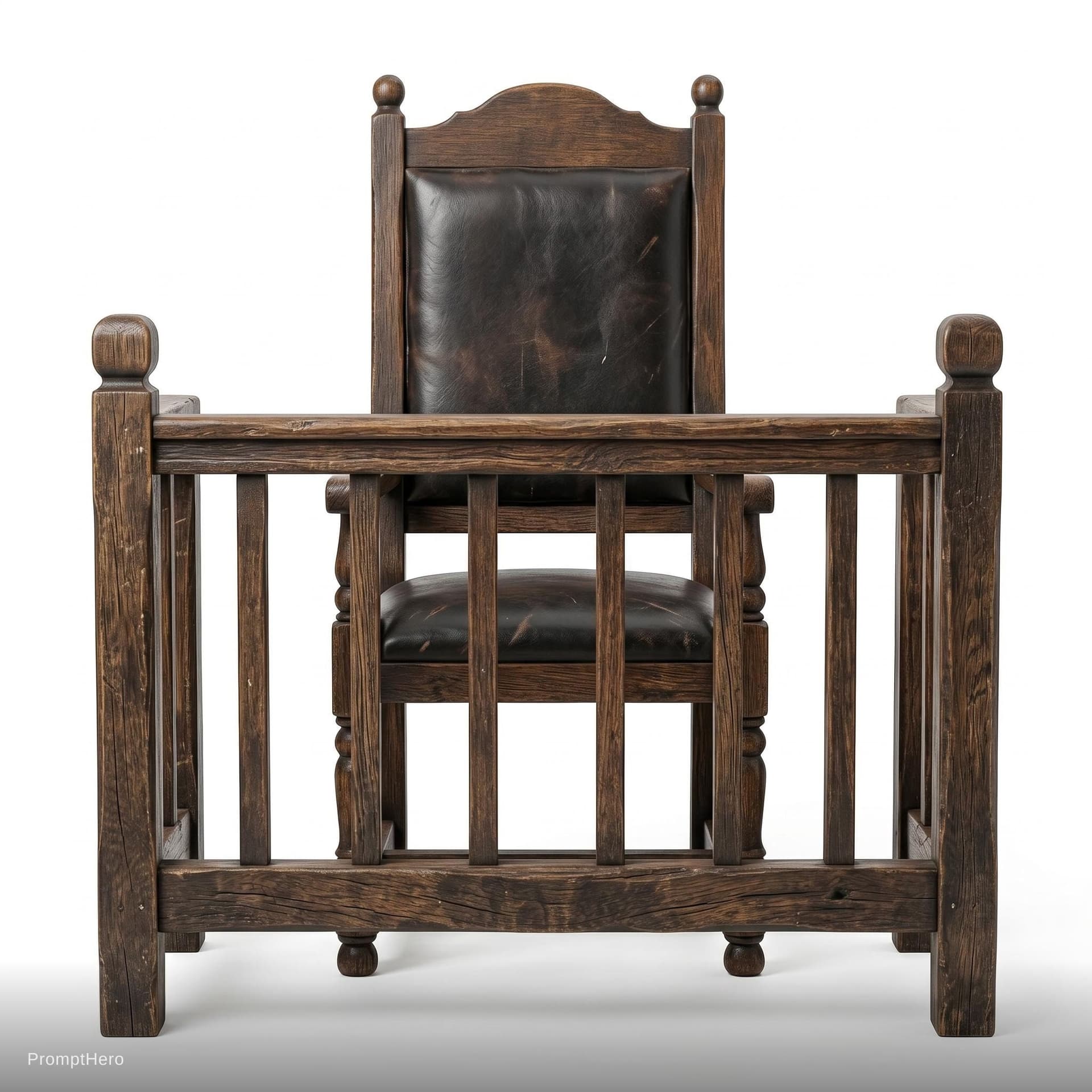 AI generated: i need a isolated chair in style of input image one but to be positioned to align from the back angl...