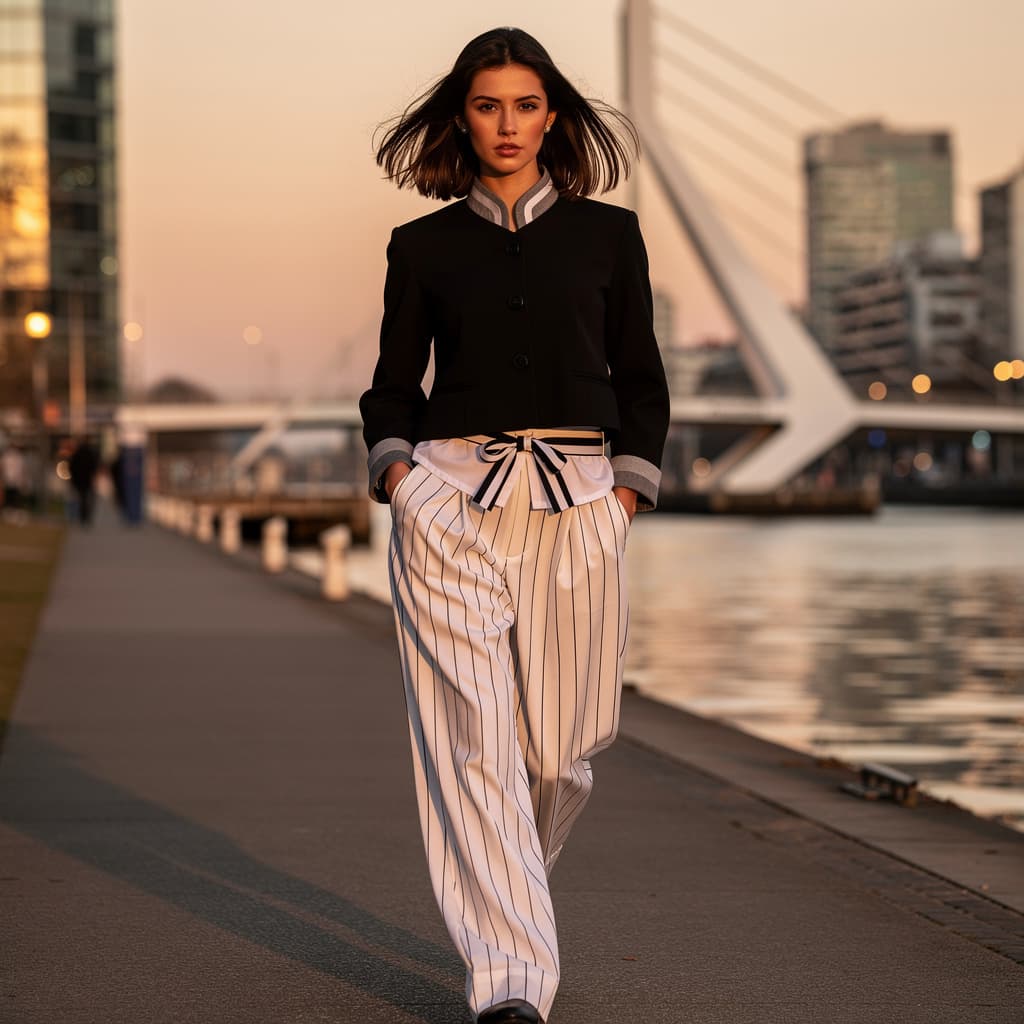 AI generated: Ultra-realistic photo of an Argentine model in Puerto Madero, Buenos Aires, Argentina, in 2026. Long...