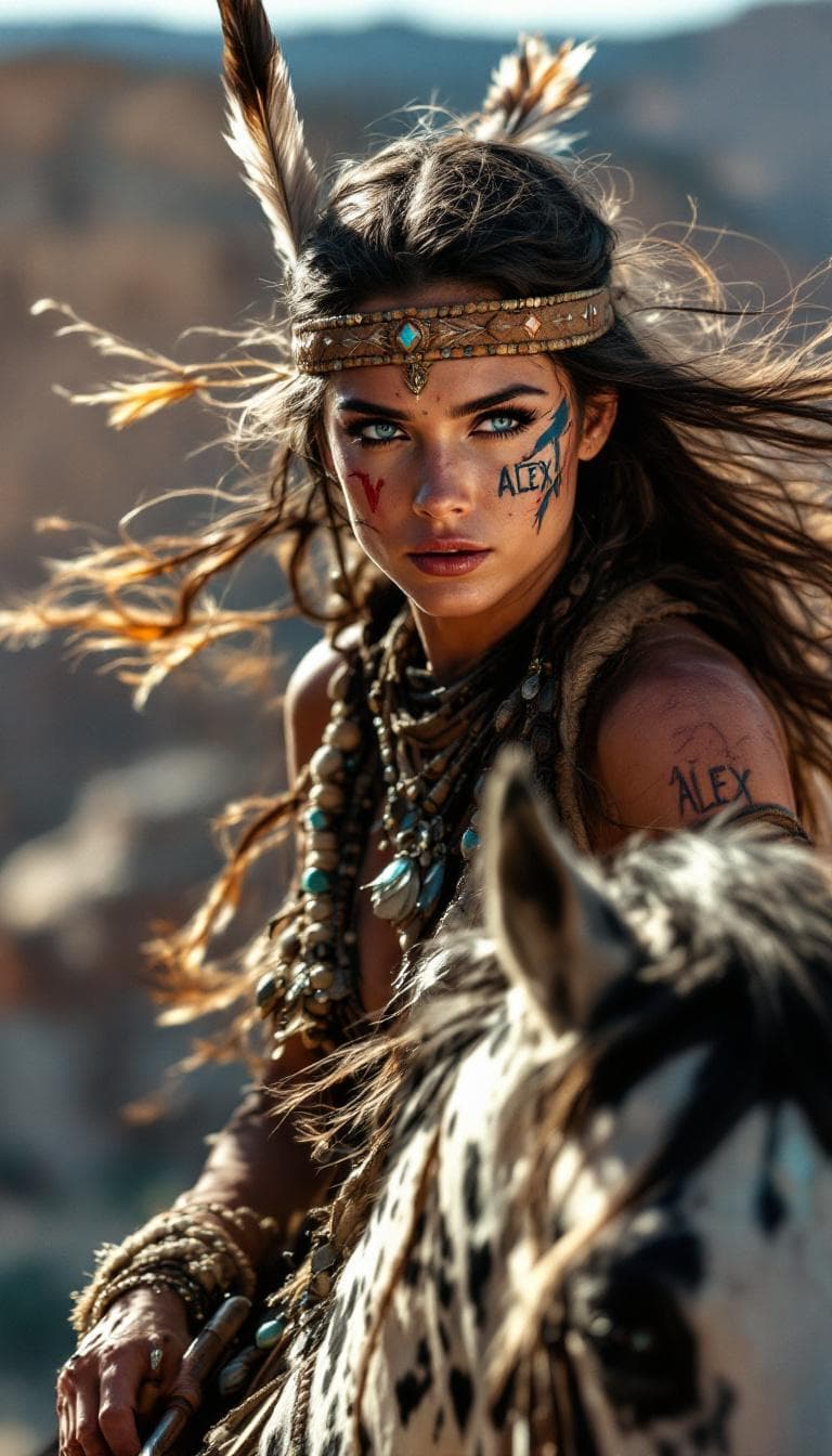 AI generated: Incredibly beautiful Norwegian with blue eyes, long eyelashes, black eyeliner, freckles. Dressed in ...