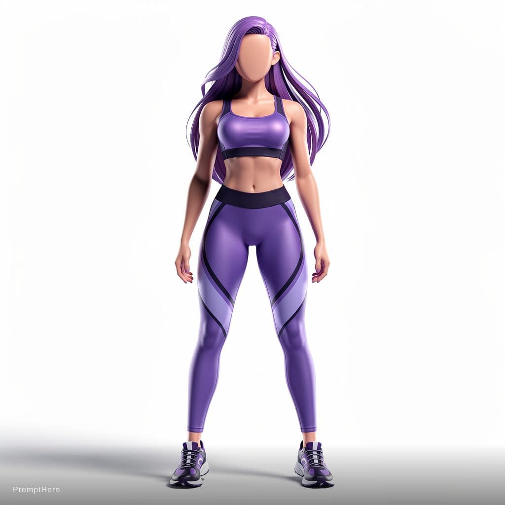 AI generated: A stylized, faceless, style vector 3d-female supermodel character, stands and shows her perfect figu...