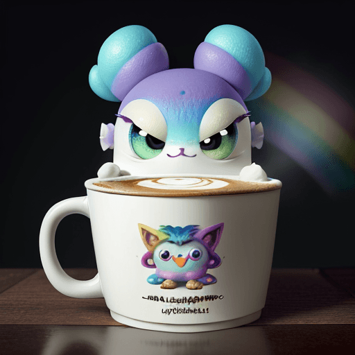 AI generated: "An absolutely adorable and quirky squismallow creature with rainbow fur is depicted in a medium pro...
