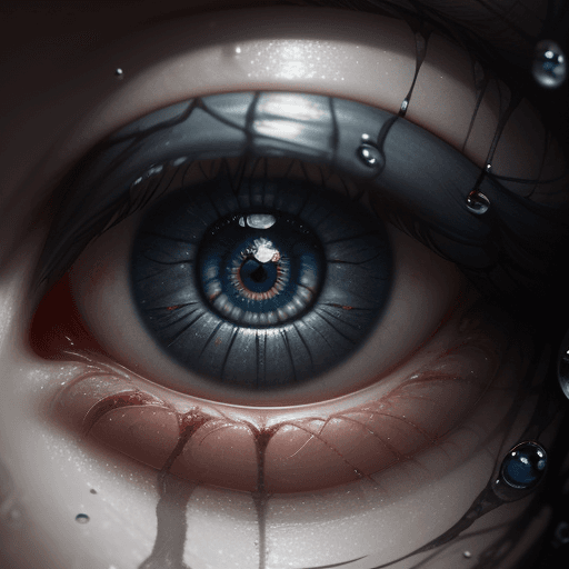 AI generated: an eye caught in a water drop, in the style of cryengine, pegi nicol macleod, realistic genre scenes...