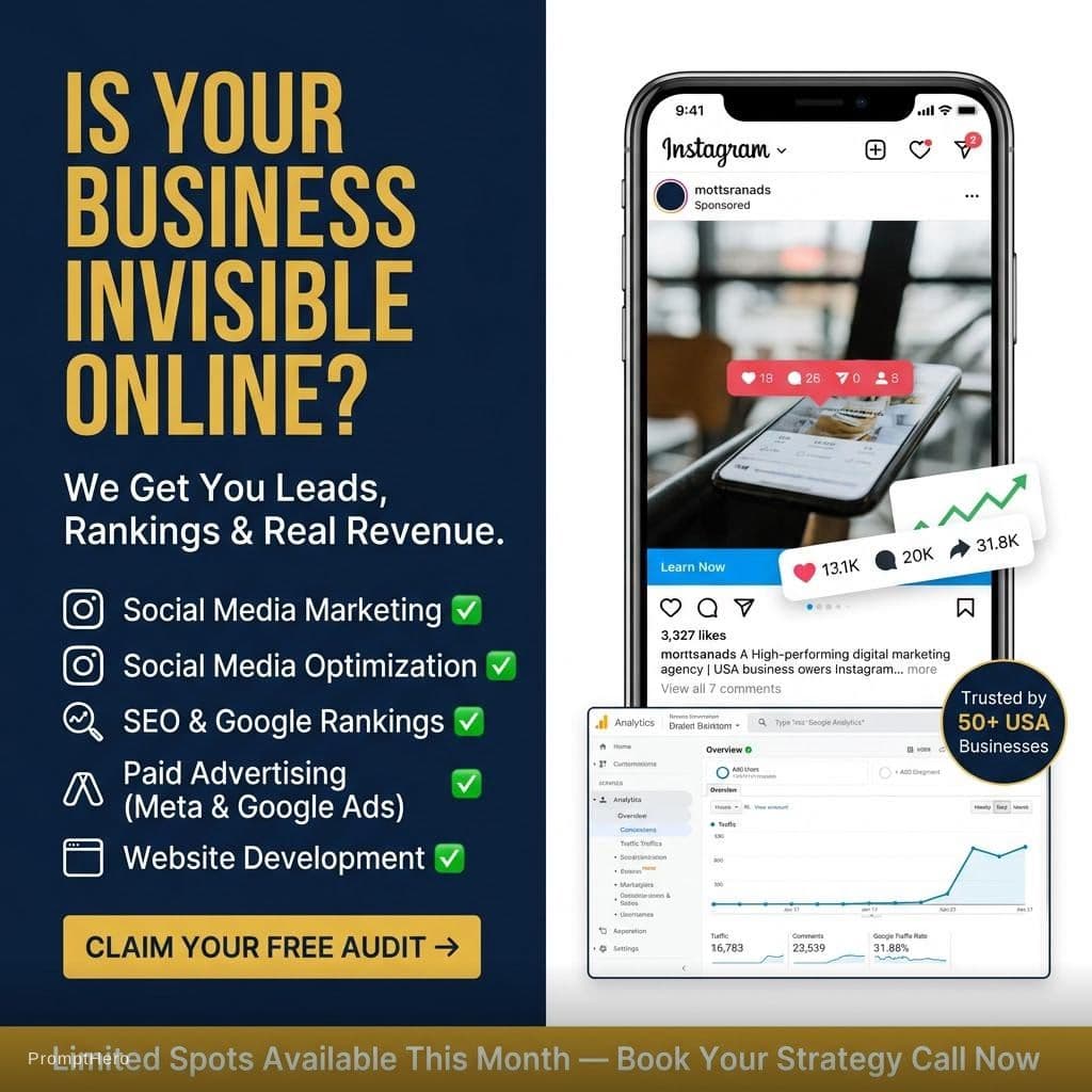 AI generated: Design a bold, professional static ad image for a full-service digital 
marketing agency targeting U...