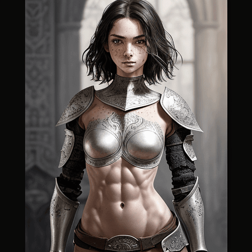 AI generated: half body, (skinny, abs, toned:1. 1) (flat chest, small breasts:1. 0), portrait of Beautiful young w...