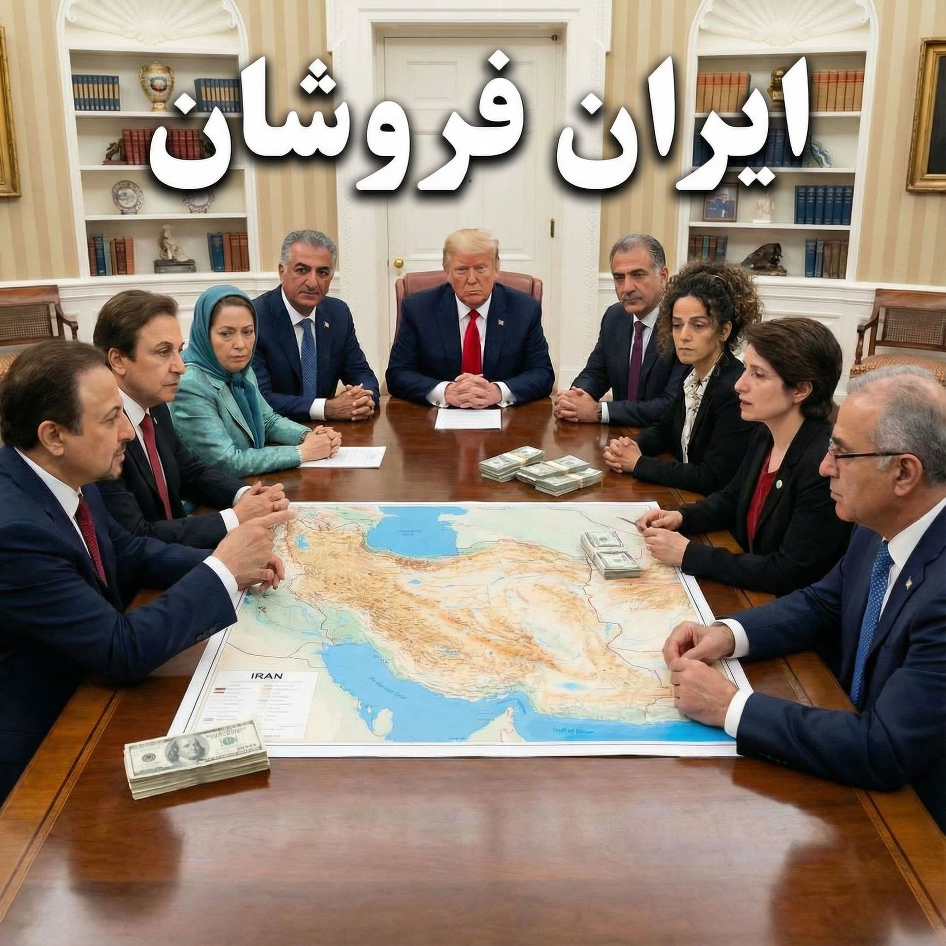 AI generated: بالای تصویر بنویس ایران فروشان