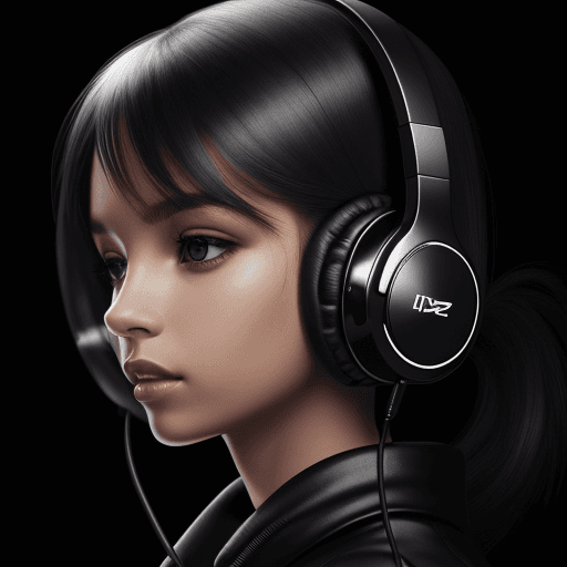 AI generated: headphones in black glossy color, with good lighting, like in the commercial