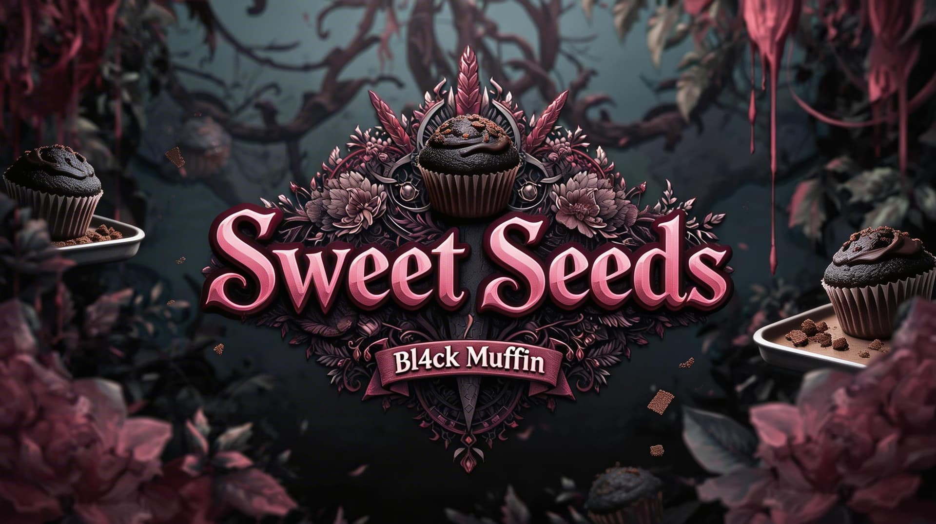 AI generated: Creat a Image in the same direction like the uploaded Picture,  but use a Text with "Sweet Seeds " a...