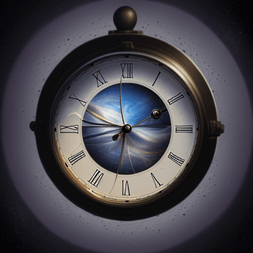 AI generated: clock dissolving,t,4k ,space-time fabric, slow down ,realist