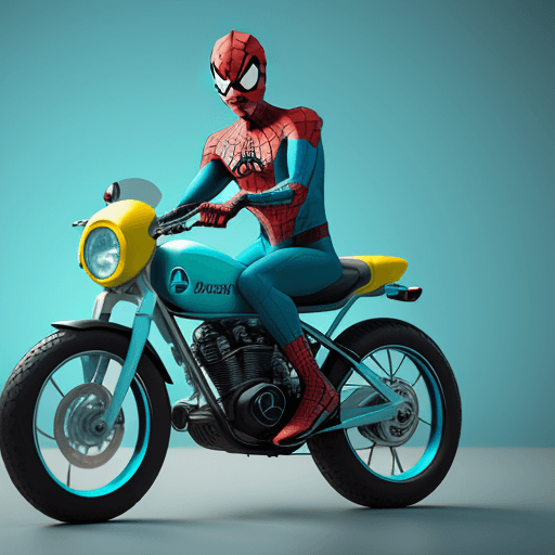 AI generated: logo icon, 3d, bike & mercedes benz hibrid,turquoise yellow adventure, graphic design, realistc, Hig...