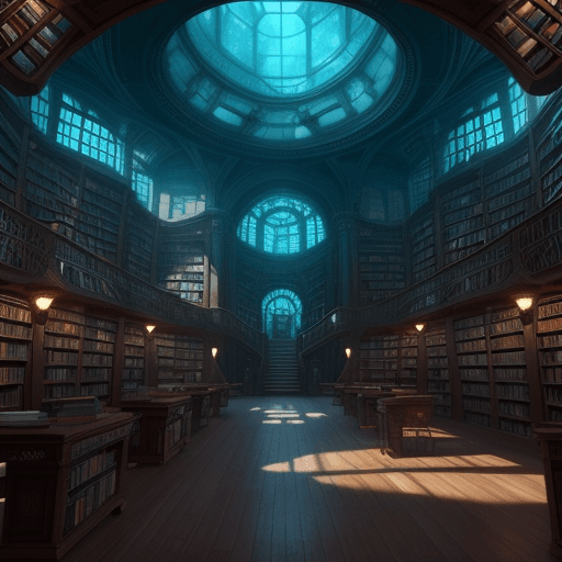 AI generated: fantasy library, magical library, surreal library, ethereal library, whimsical library, ui ux, websi...