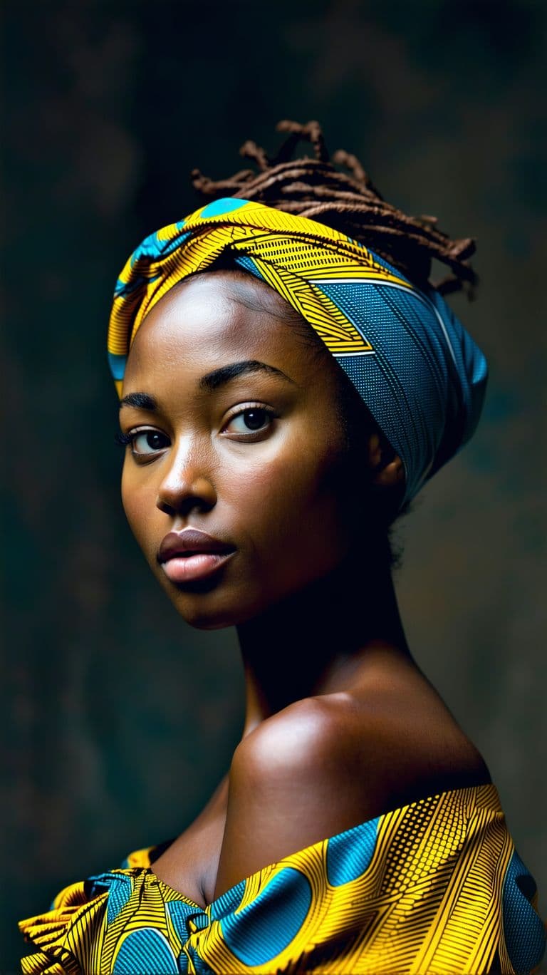 AI generated: High resolution photography Skillful act of a beautiful South African woman.
