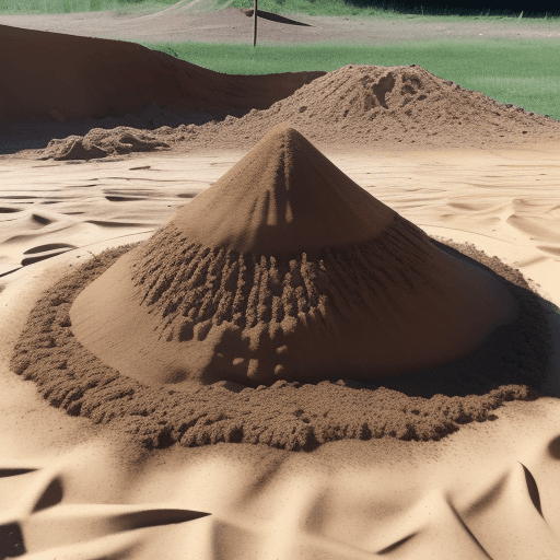 AI generated: a rug covering up a mound of dirt sweaped under it