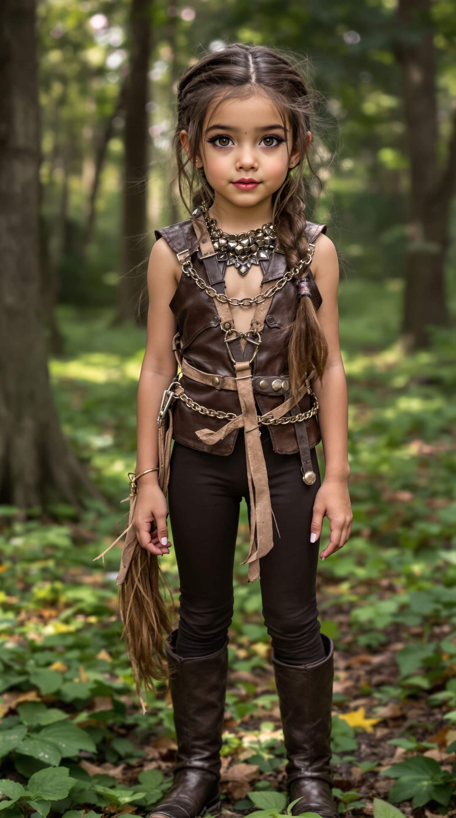 AI generated: A professional photograph captures the most beautiful seven-year-old girl in the world, rendered wit...