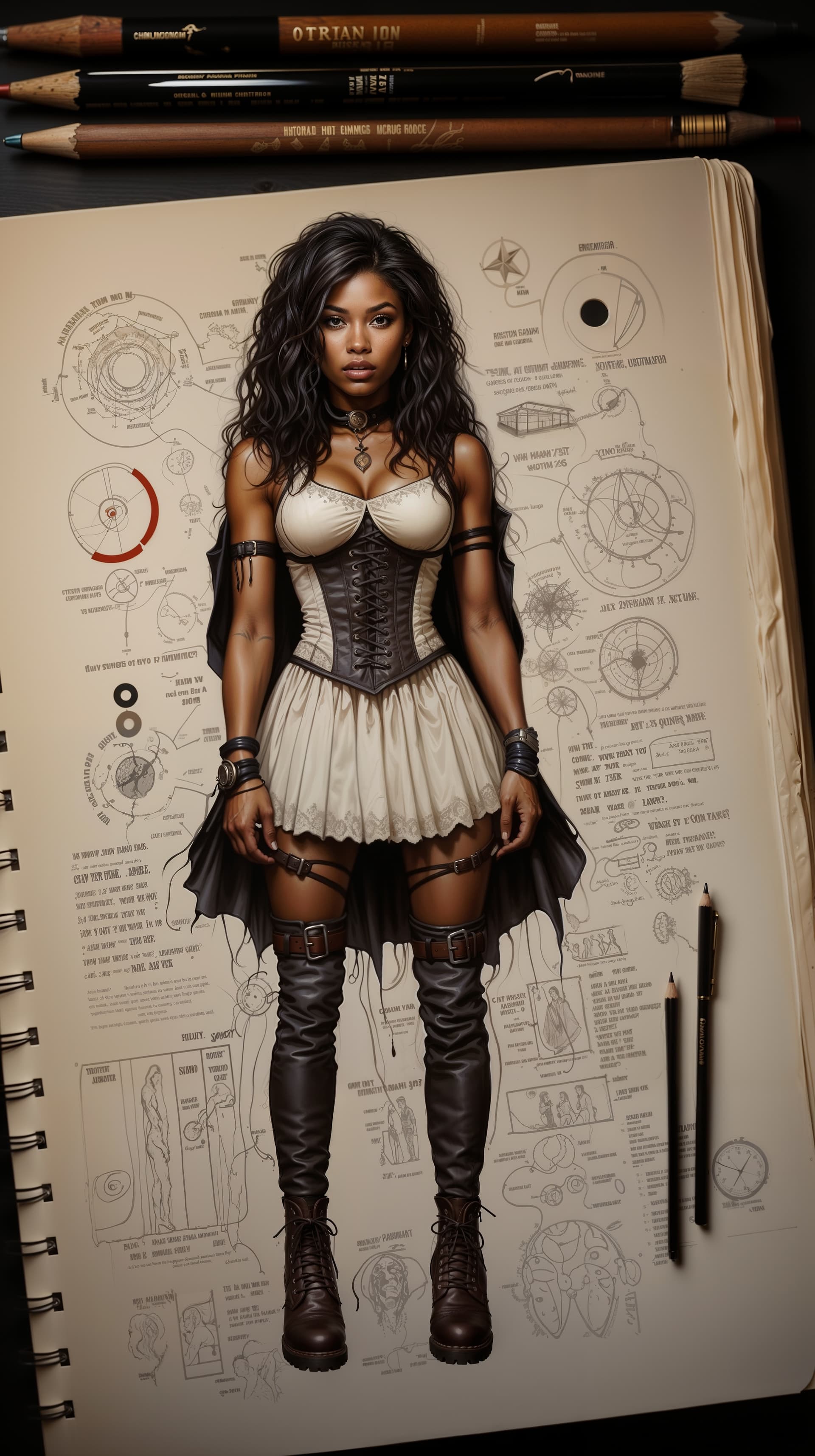 AI generated: Sketchbook Style, Sketch book, hand drawn, dark, gritty, realistic sketch, Rough sketch, mix of bold...
