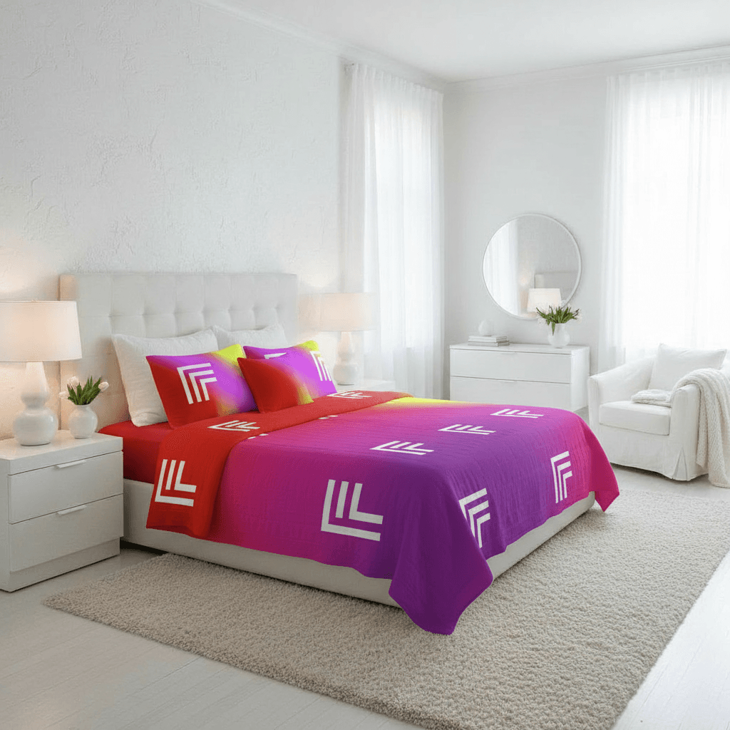 AI generated: Make the sheets in the style of the logo. Make the scene natural. 