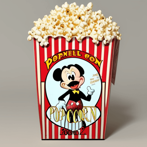 AI generated: cool walt disney style popcorn kernel  Man early 20th century,  cartoon,